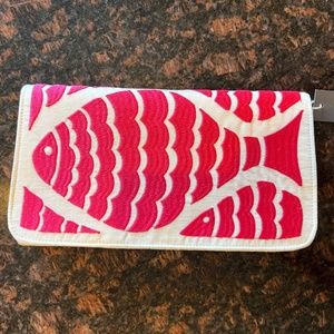 SHIRALEAH  NWT Polyester Women's Purse Clutch With Pink Fish